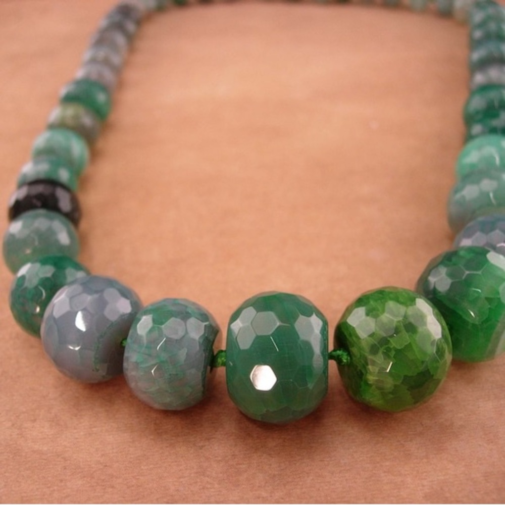 Large Statement Signed Agate Necklace - - image 1